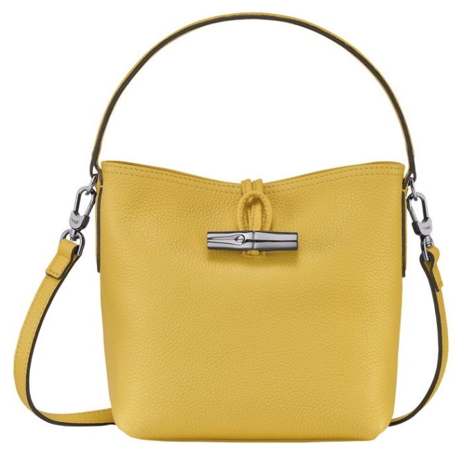 Women\'s Longchamp Roseau Essential S Top-handle Bags Yellow | 32IDXYAKC