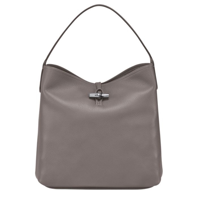 Women\'s Longchamp Roseau Essential Shoulder Bags Grey | 21AQEDHIZ