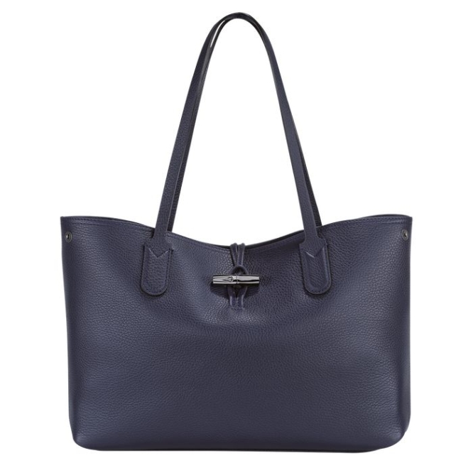 Women's Longchamp Roseau Essential Shoulder Bags Navy | 91DSVMKBG