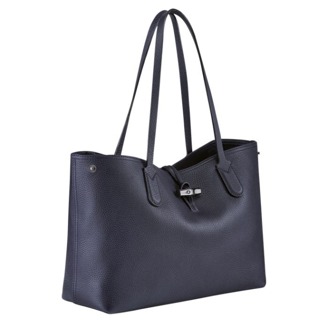 Women's Longchamp Roseau Essential Shoulder Bags Navy | 91DSVMKBG