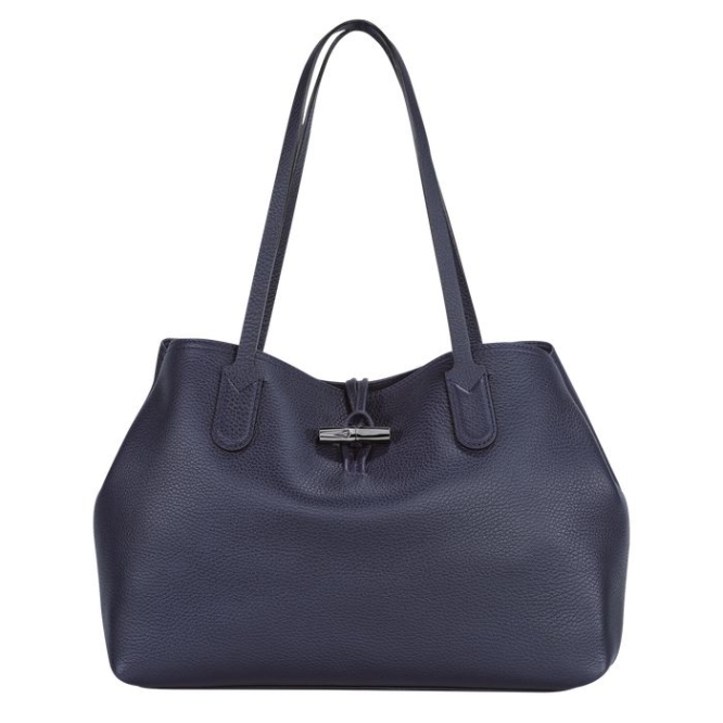 Women\'s Longchamp Roseau Essential Shoulder Bags Navy | 91DSVMKBG