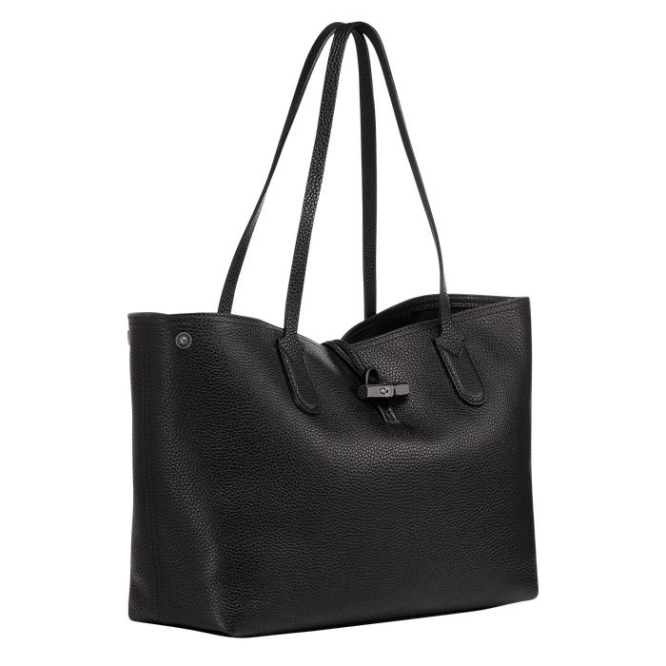 Women's Longchamp Roseau Essential Shoulder Bags Black | 92MOALXTI