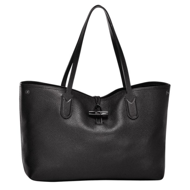 Women\'s Longchamp Roseau Essential Shoulder Bags Black | 92MOALXTI