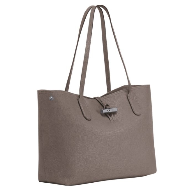 Women's Longchamp Roseau Essential Shoulder Bags Grey | 94SQAJPWM