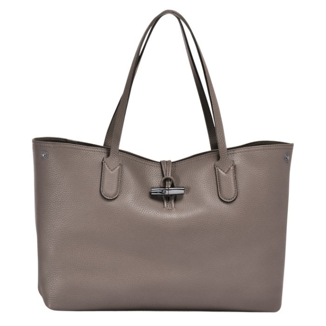 Women\'s Longchamp Roseau Essential Shoulder Bags Grey | 94SQAJPWM