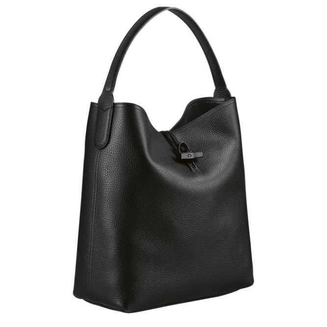 Women's Longchamp Roseau Essential Shoulder Bags Black | 98MOYPTWB