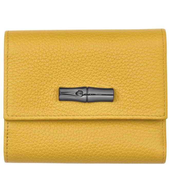 Women\'s Longchamp Roseau Essential Wallets Yellow | 10ISPTHFW