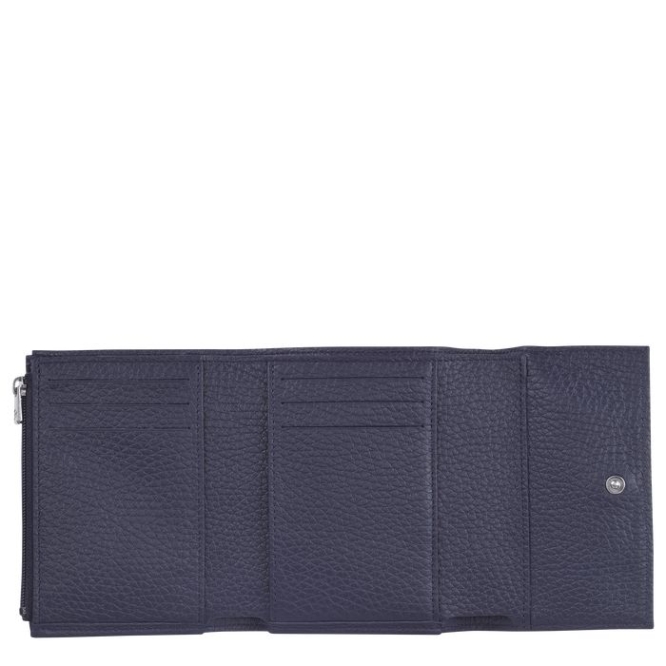 Women's Longchamp Roseau Essential Wallets Navy | 18FOZGKEI