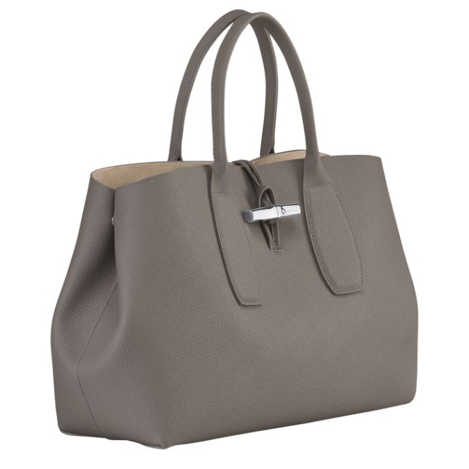 Women's Longchamp Roseau L Top-handle Bags Grey | 14ABOCITL