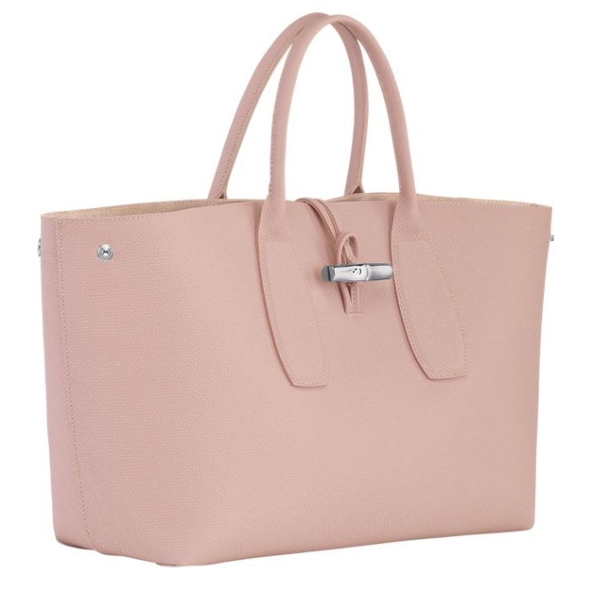 Women's Longchamp Roseau L Top-handle Bags Light Pink | 69PMBJOYR