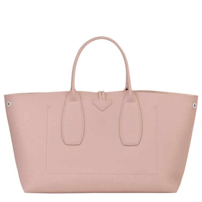 Women's Longchamp Roseau L Top-handle Bags Light Pink | 69PMBJOYR