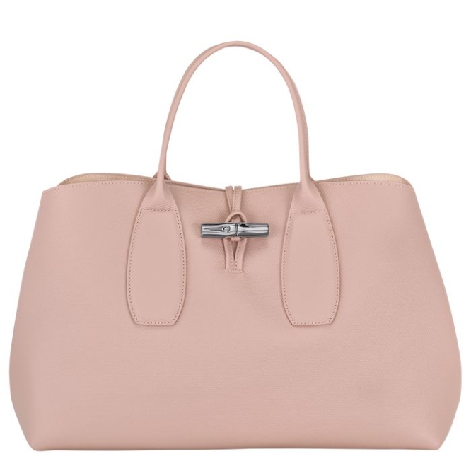 Women\'s Longchamp Roseau L Top-handle Bags Light Pink | 69PMBJOYR