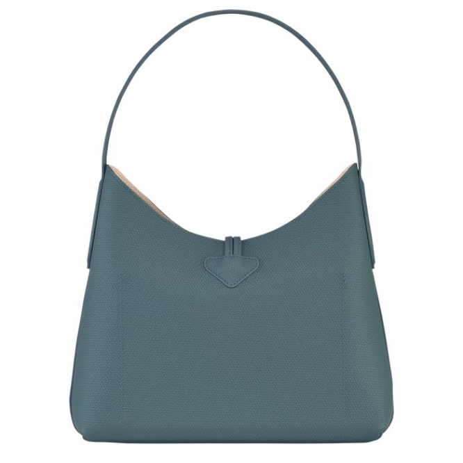 Women's Longchamp Roseau M Shoulder Bags Blue | 86GFUENJZ