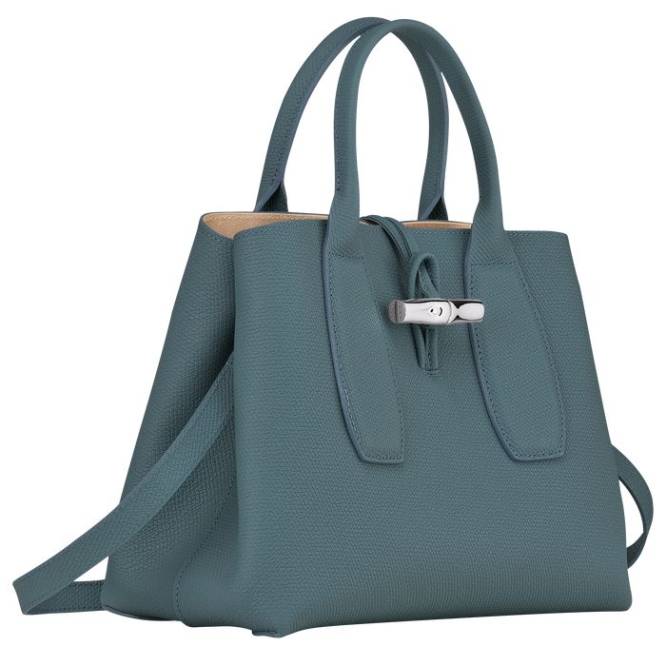 Women's Longchamp Roseau M Top-handle Bags Blue | 48LHKYZIA