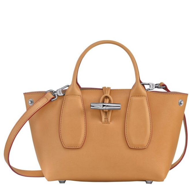 Women's Longchamp Roseau S Top-handle Bags Brown | 06FSPYULK