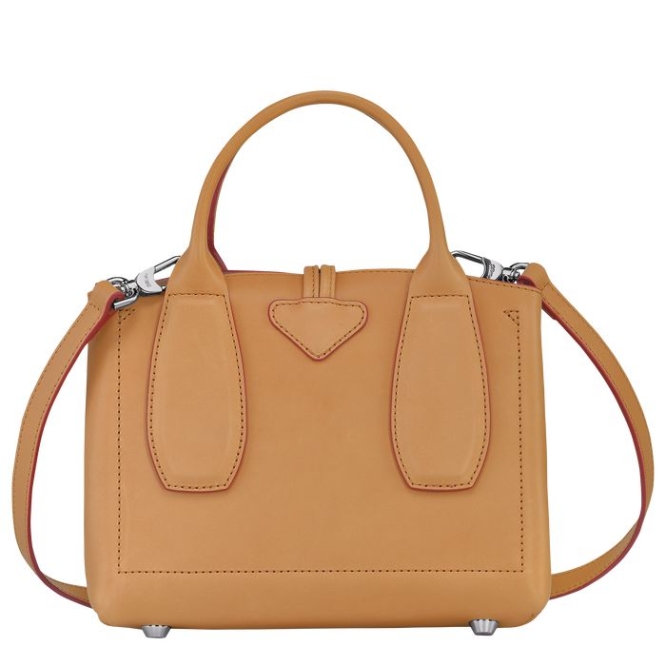 Women's Longchamp Roseau S Top-handle Bags Brown | 06FSPYULK