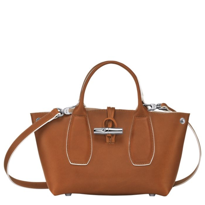 Women's Longchamp Roseau S Top-handle Bags Brown | 20VNBLEYO