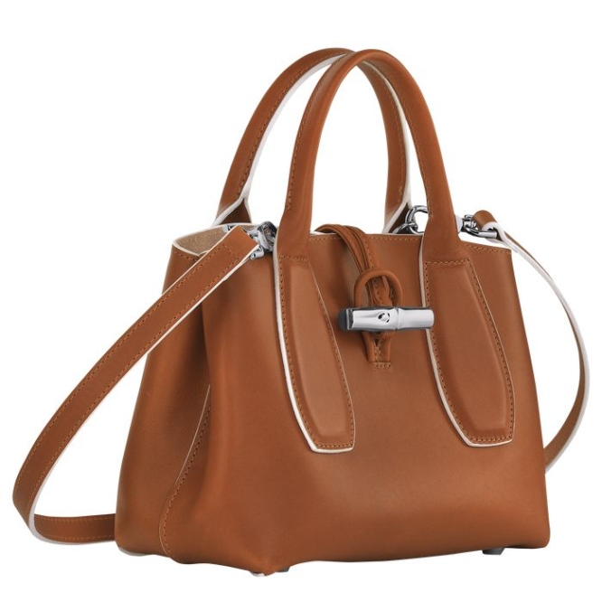 Women's Longchamp Roseau S Top-handle Bags Brown | 20VNBLEYO