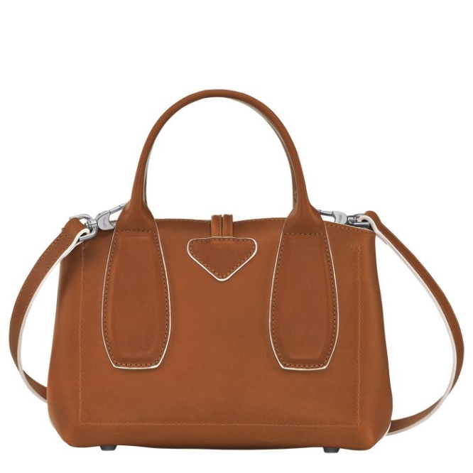 Women's Longchamp Roseau S Top-handle Bags Brown | 20VNBLEYO