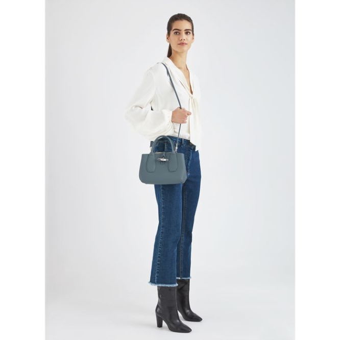 Women's Longchamp Roseau S Top-handle Bags Blue | 60OXGFZSW