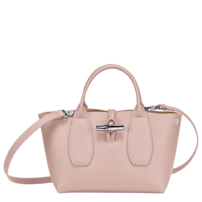 Women's Longchamp Roseau S Top-handle Bags Light Pink | 62EHOJUWN