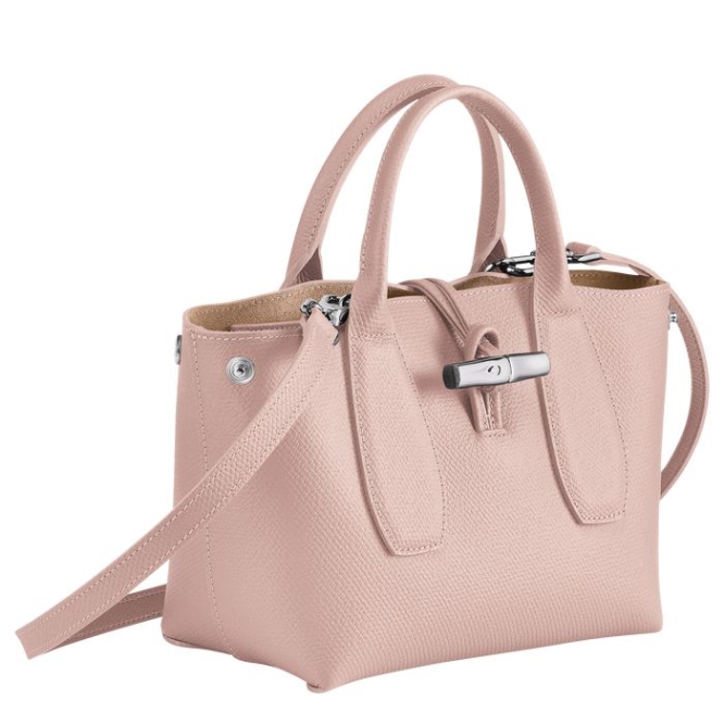 Women's Longchamp Roseau S Top-handle Bags Light Pink | 62EHOJUWN