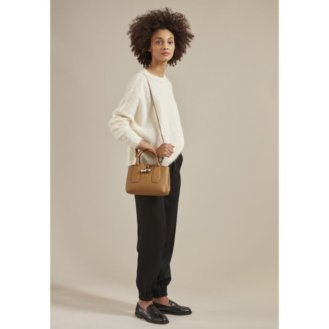 Women's Longchamp Roseau S Top-handle Bags Beige | 90EYFGKAW