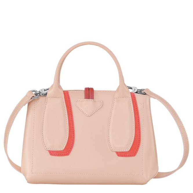 Women's Longchamp Roseau Shadow S Top-handle Bags Light Pink | 47UCEGTMH