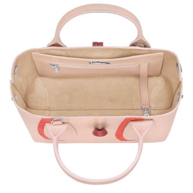 Women's Longchamp Roseau Shadow S Top-handle Bags Light Pink | 47UCEGTMH