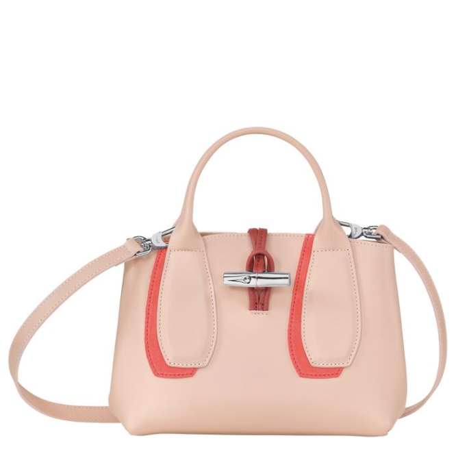 Women\'s Longchamp Roseau Shadow S Top-handle Bags Light Pink | 47UCEGTMH