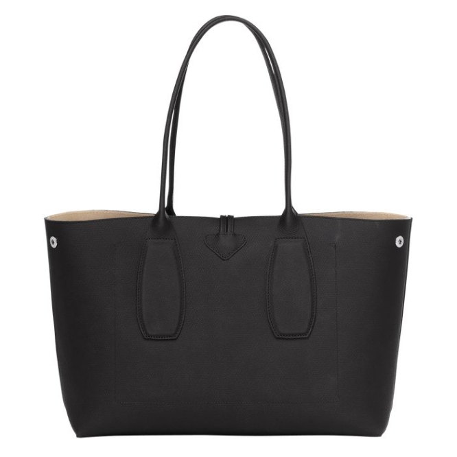 Women's Longchamp Roseau Shoulder Bags Black | 21CRLKGXO