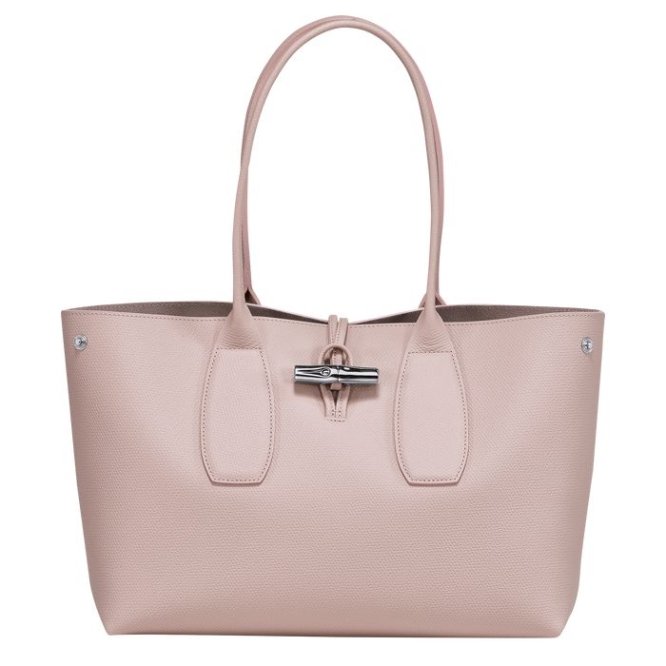 Women's Longchamp Roseau Shoulder Bags Light Pink | 70GTFJMEX