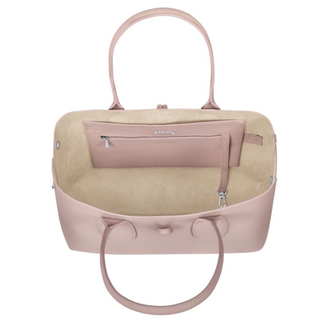 Women's Longchamp Roseau Shoulder Bags Light Pink | 70GTFJMEX