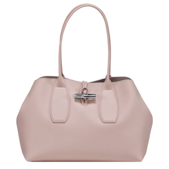 Women\'s Longchamp Roseau Shoulder Bags Light Pink | 70GTFJMEX