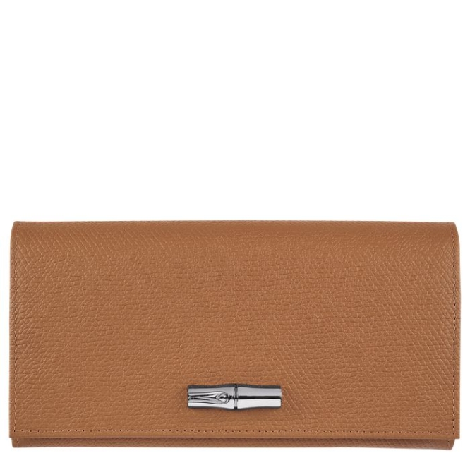 Women\'s Longchamp Roseau Wallets Beige | 75XANQYSE