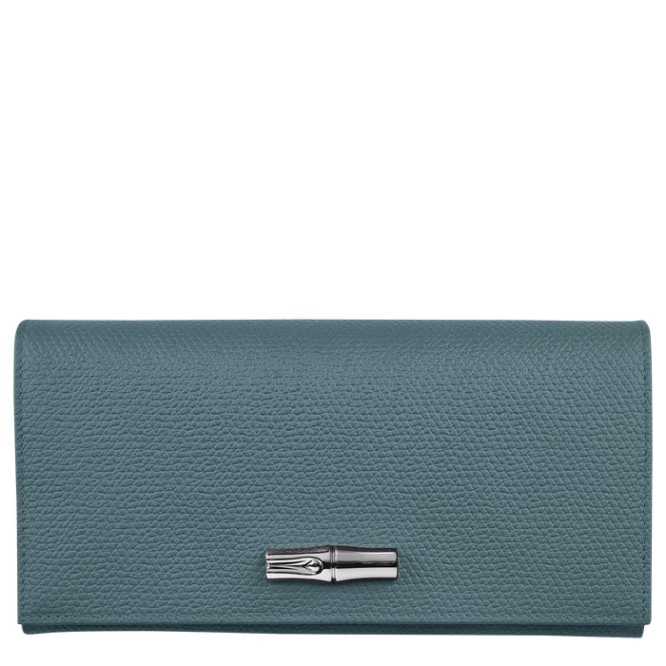 Women\'s Longchamp Roseau Wallets Blue | 29ZJYHKPO