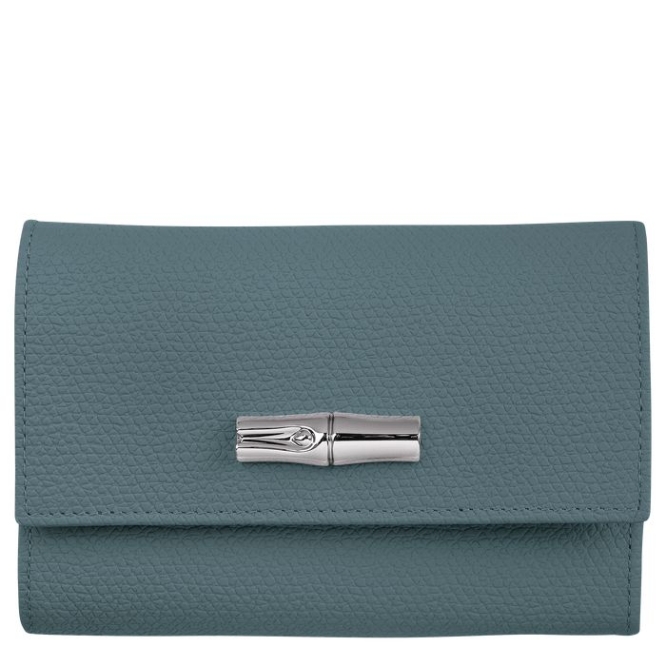 Women\'s Longchamp Roseau Wallets Blue | 47FLOTMNK