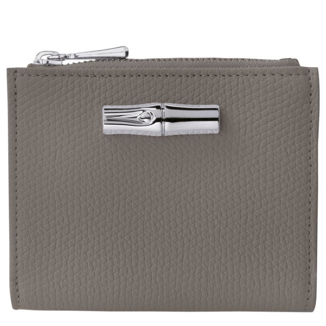 Women\'s Longchamp Roseau Wallets Grey | 51CGSLJWY