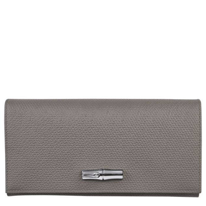 Women\'s Longchamp Roseau Wallets Grey | 80YFHBRUV