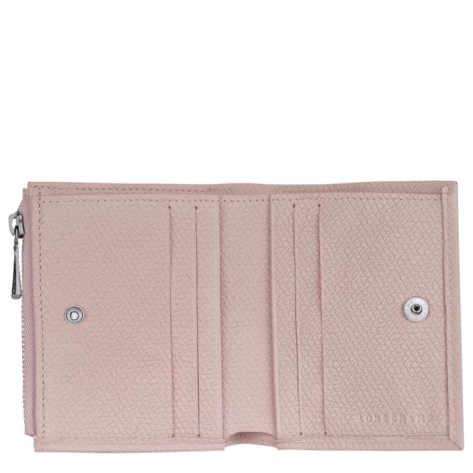 Women's Longchamp Roseau Wallets Light Pink | 14WPDFJRS