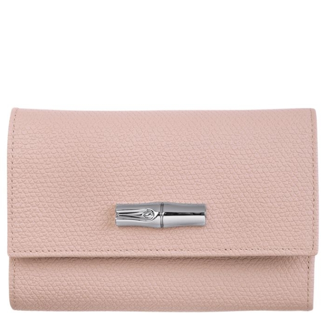 Women\'s Longchamp Roseau Wallets Light Pink | 69QLSNCRW