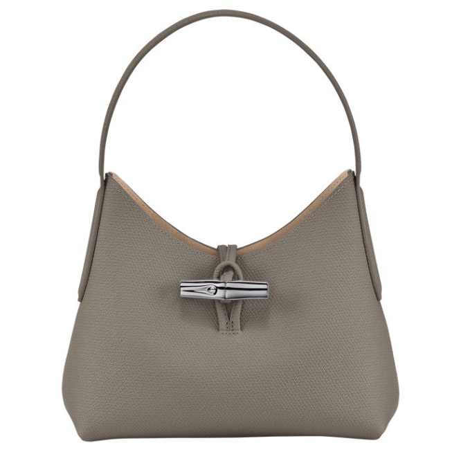 Women\'s Longchamp Roseau XS Shoulder Bags Grey | 14HDINRPL