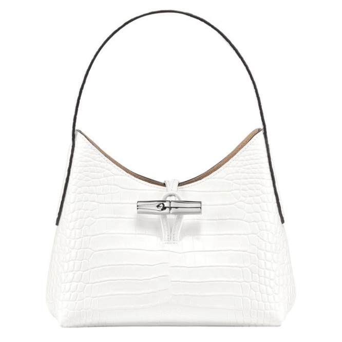 Women\'s Longchamp Roseau XS Shoulder Bags White | 63LJDZBGO