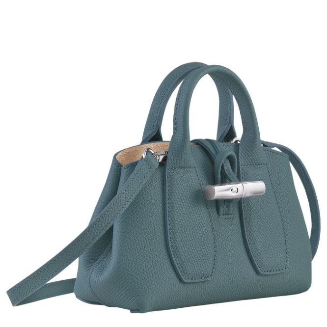 Women's Longchamp Roseau XS Top-handle Bags Blue | 39GBRUMCW