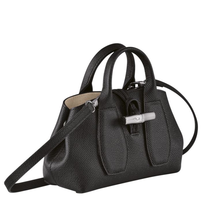 Women's Longchamp Roseau XS Top-handle Bags Black | 49HQTYODS