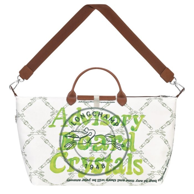 Women's Longchamp X Abc Highart For Hs Travel Bags White Green | 83IVWPSBD