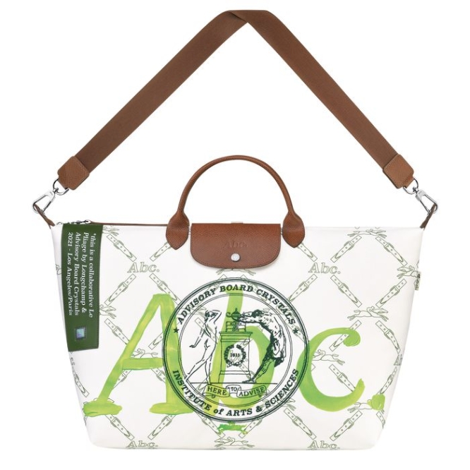 Women\'s Longchamp X Abc Highart For Hs Travel Bags White Green | 83IVWPSBD