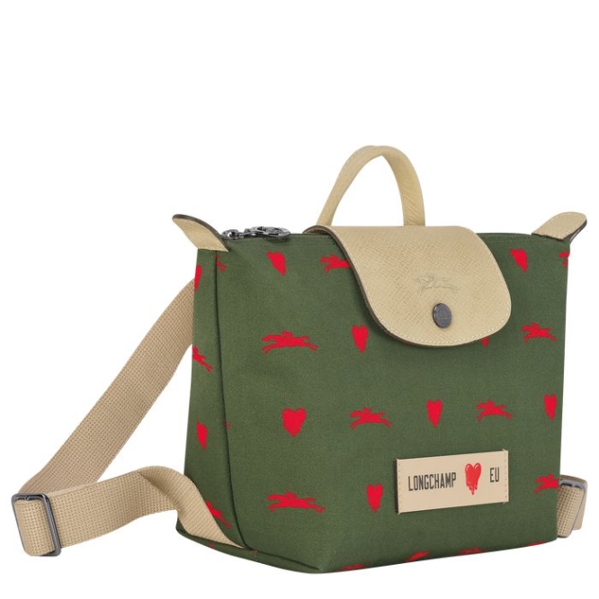 Women's Longchamp X Eu Backpacks Olive | 54PNAXWCM