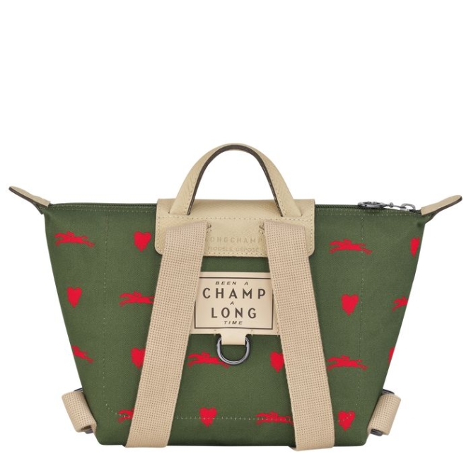 Women's Longchamp X Eu Backpacks Olive | 54PNAXWCM