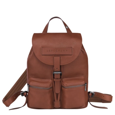 Men's Longchamp 3D S Backpacks Brown | 94LQRDCTU